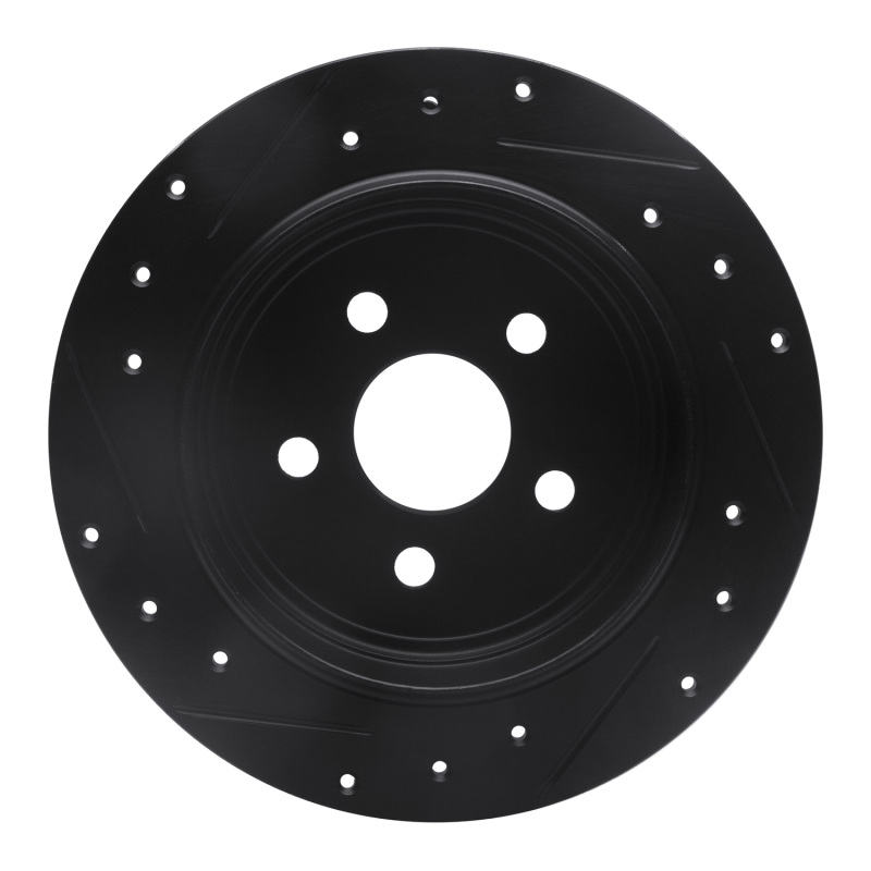 Chrysler CIRRUS Brake Rotor (1) - Rear Right - R1 Concepts - Drilled & Slotted - Black - `95-`07
